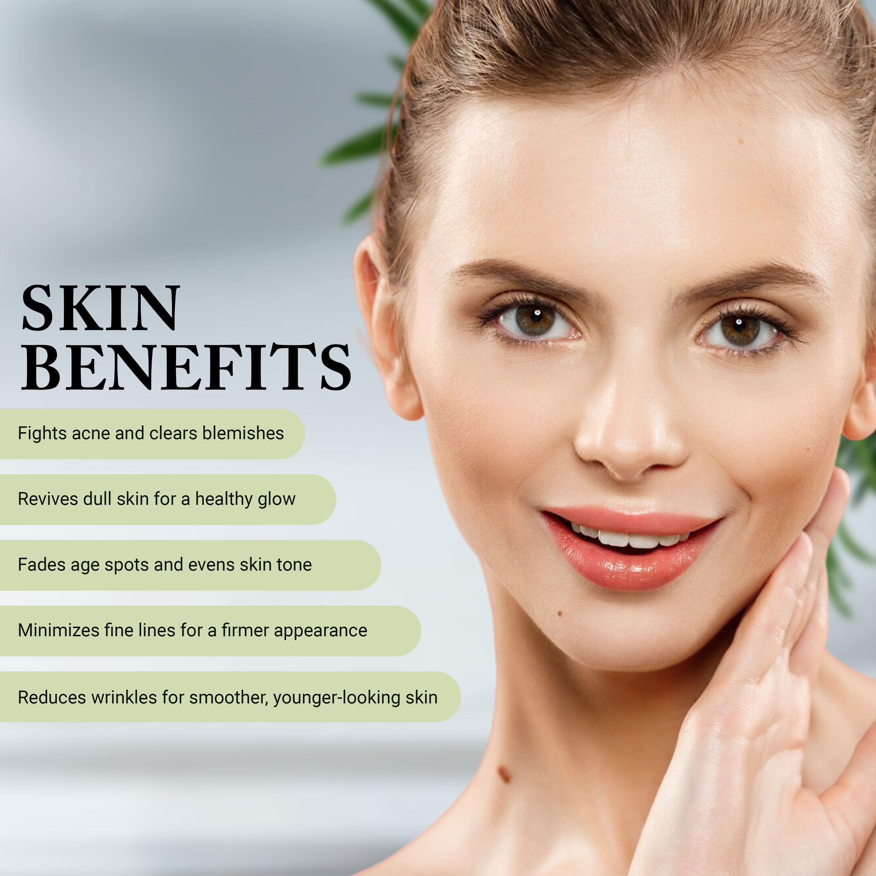 Vitamin C skin benefits, fights acne, revives dull skin, fades age spots for a healthy glow.