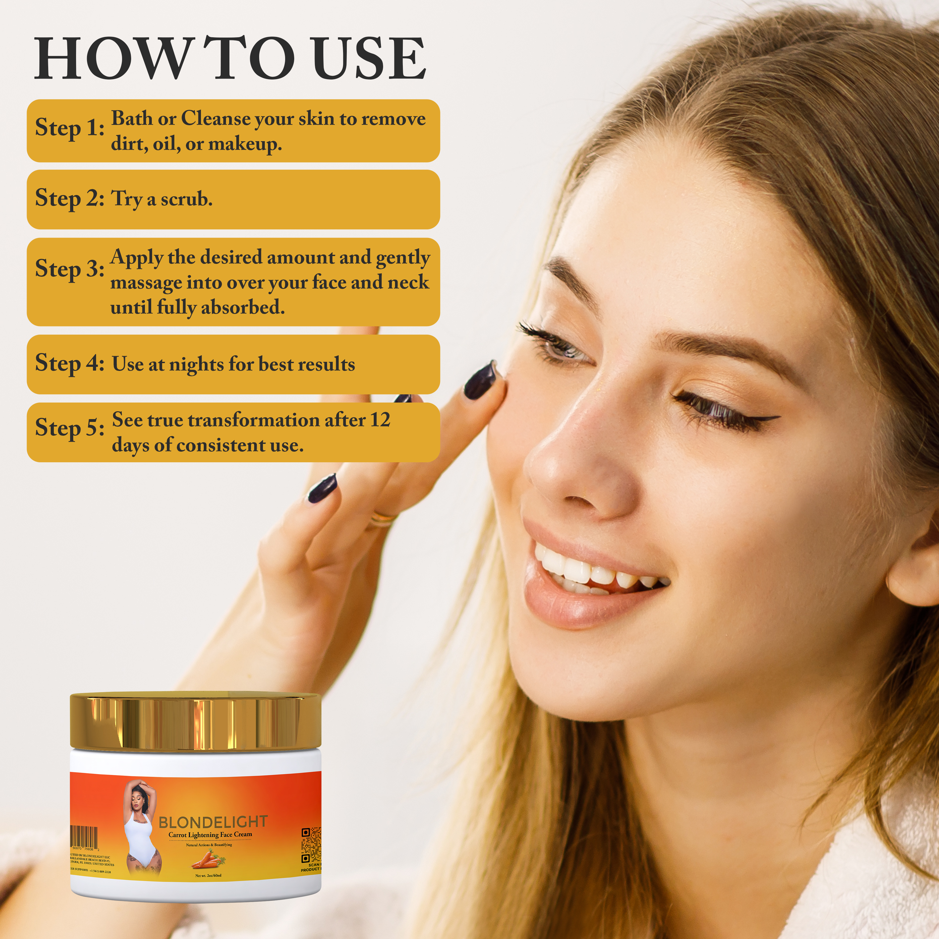 Blondelight Carrot Lightning Face Cream