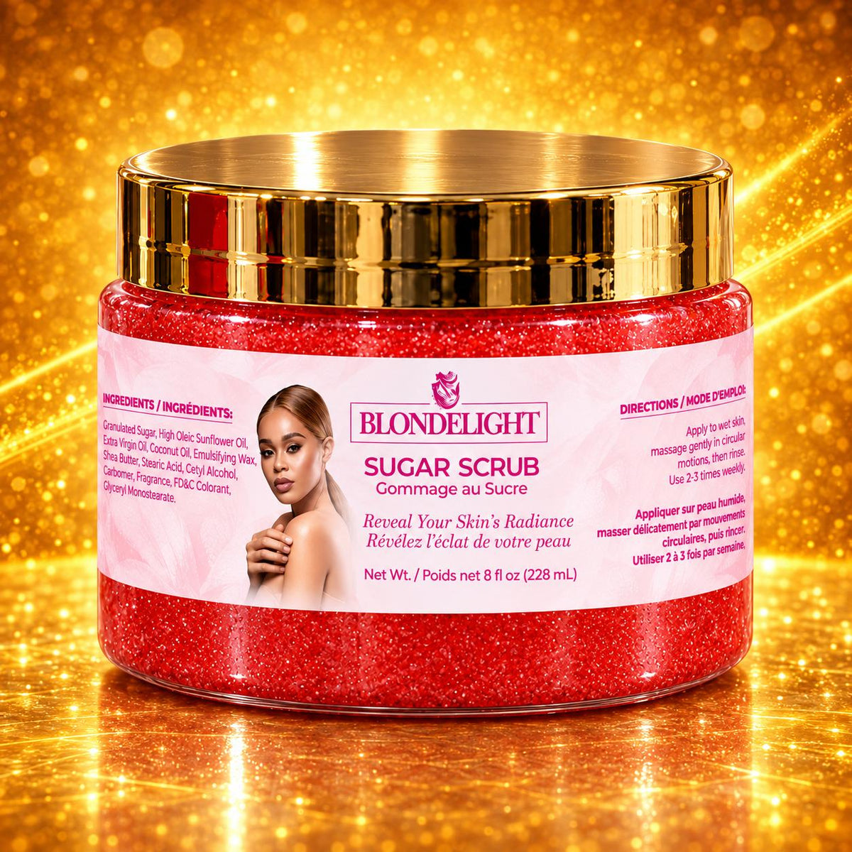 BLONDELIGHT Sugar Body Scrub with Shea Butter & Coconut Oil - 8 fl oz (228 mL)