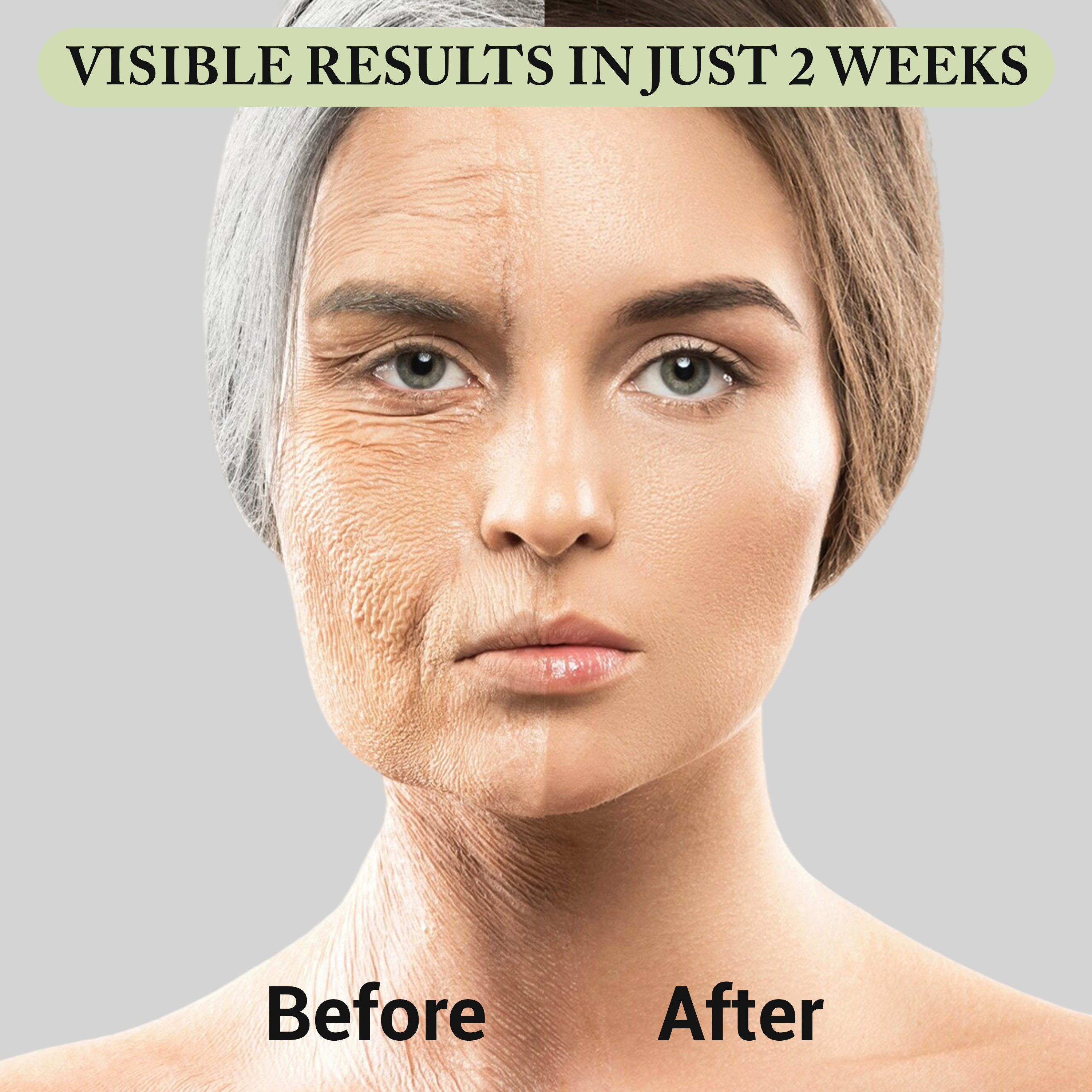 Visible results in just 2 weeks: before and after photo showcasing the effects of Vitamin C.