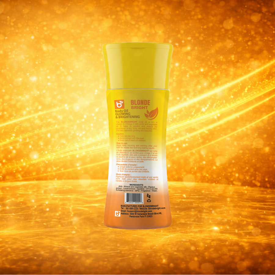 BlondeBright Body Oil Moisturizer, Daily Body Care, 125 mL