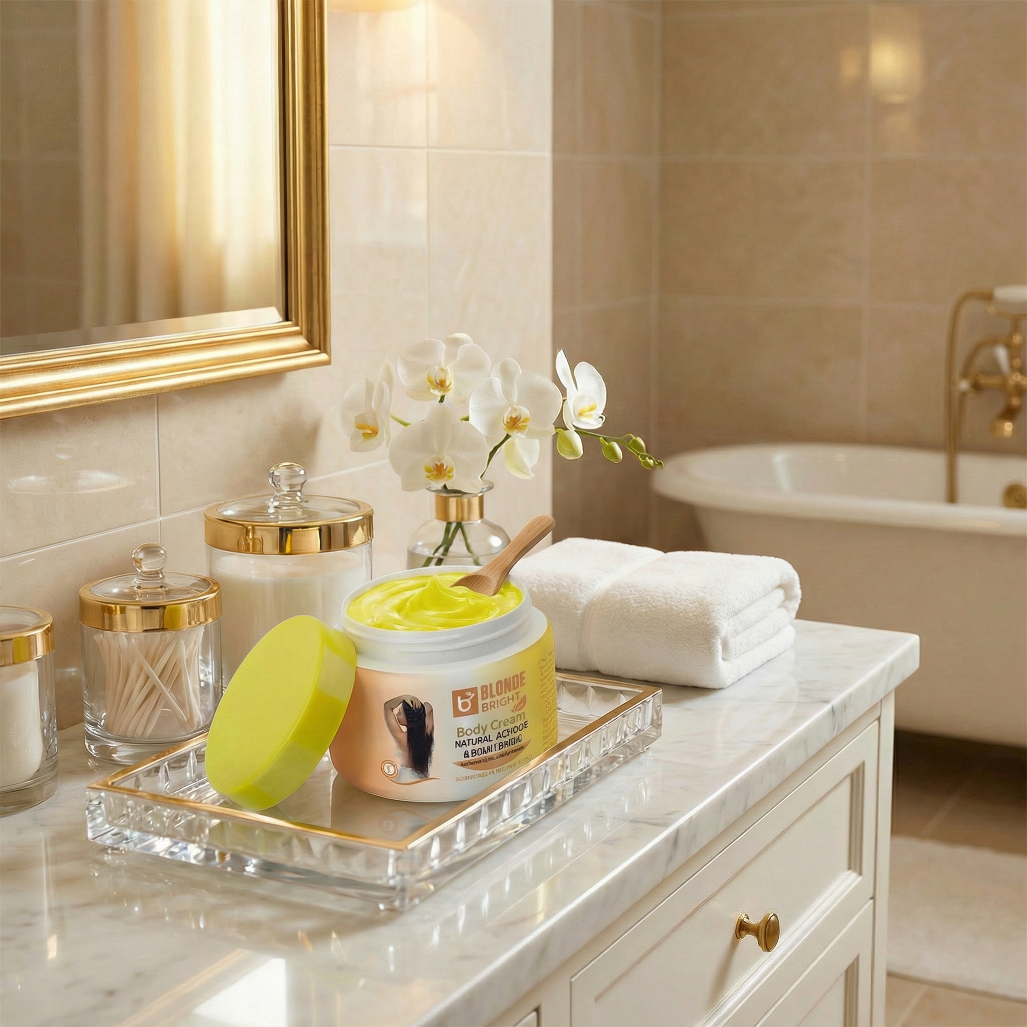 BlondeBright Body Cream Moisturizer, Daily Body Care, 300 mL