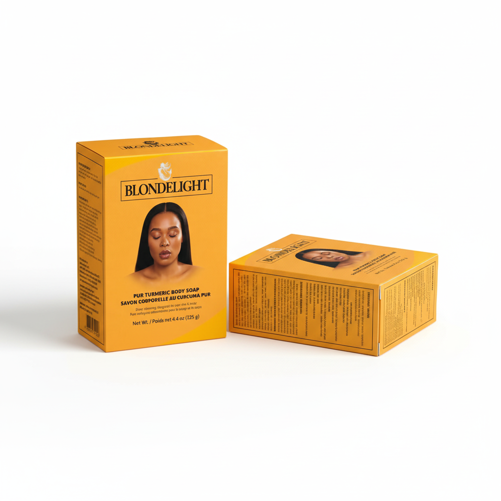 BLONDELIGHT Pure Turmeric Bar Soap (3 Pack, 4.4 oz Each) - Adults' Skin Care Soap, Refreshing Facial Body Cleanser, Shower Products