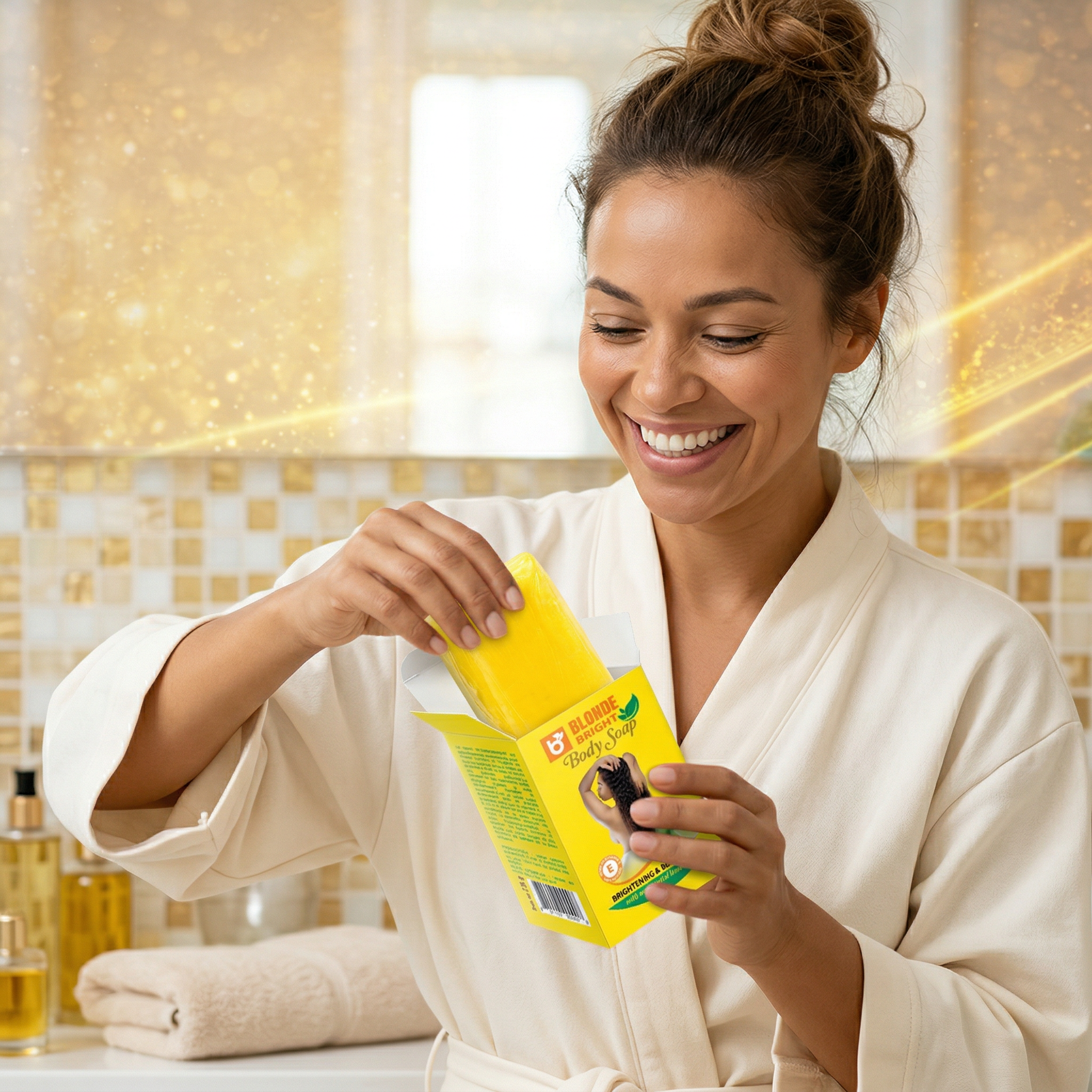 BlondeBright Lemon Body Soap, Daily Cleansing Bar, 125 g