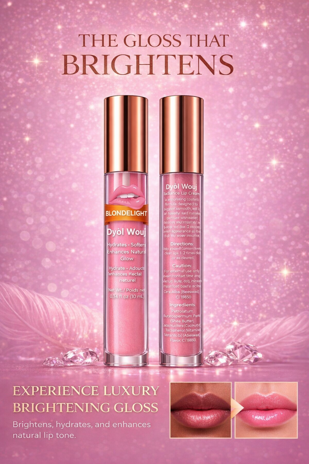BLONDELIGHT Dyòl Wouj Lip Cream – Softening & Hydrating