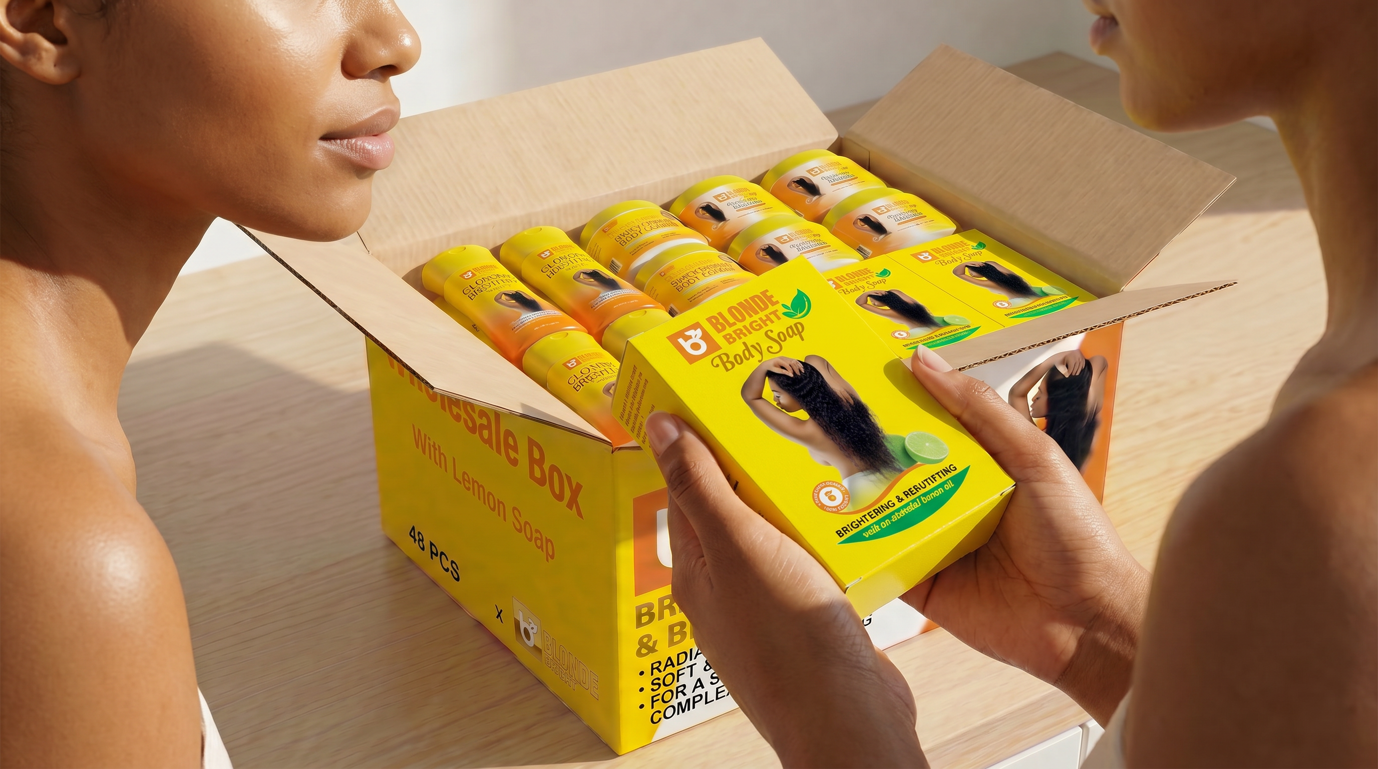 BLONDEBRIGHT 48-Piece Wholesale Glow Box With Lemon Soap