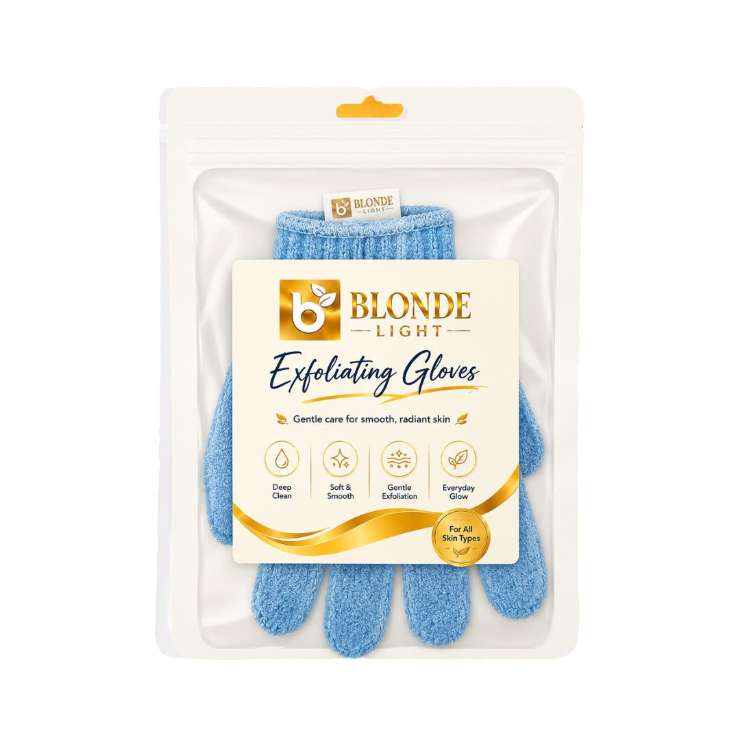 BLONDELIGHT Exfoliating Bath Glove for All Skin Types - Washable Polyester Textured Hand Scrubber for Shower Deep Cleaning, Gentle Clean, Smooth Skin, Soap On Use, Pink Personal Care Bathing Accessory, 1 Count on white