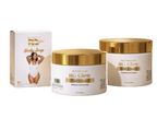 BLONDELIGHT RG Glow 3-Piece Radiant Daily Care Set - Hydrating 2oz Face Moisturizer, 8oz Body Cream, Cleanser Body Soap on white