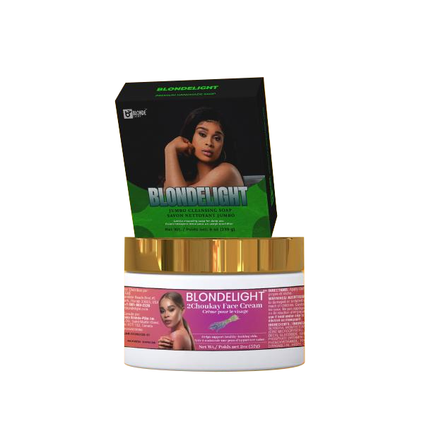 BLONDELIGHT Lion Set (Jumbo Soap + 2Choukay Face Cream) on white