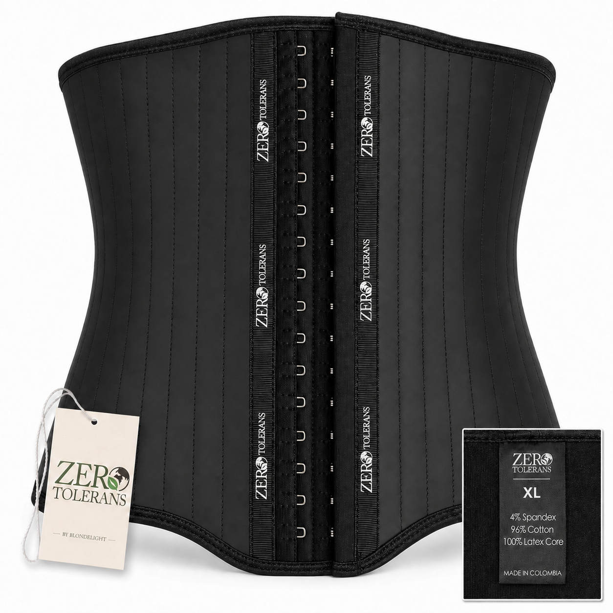 ZeroTolerans Latex-Core Waist Cincher Shapewear with Hook-and-Eye Closure