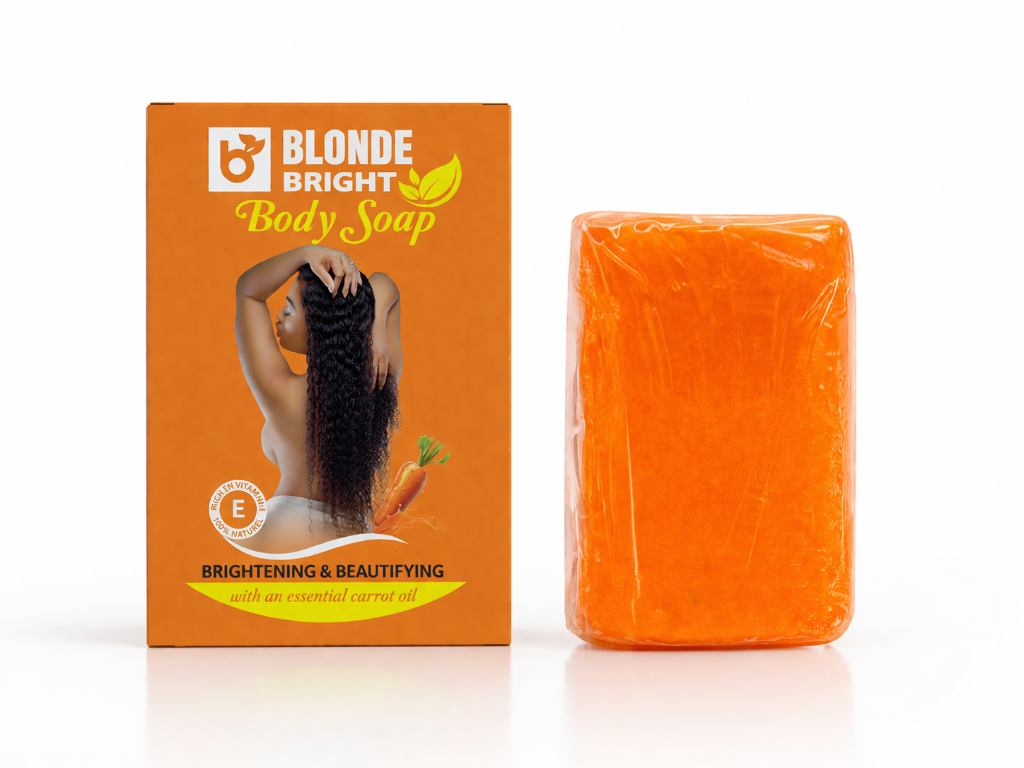 BlondeBright Carrot Body Soap, Daily Cleansing Bar, 125 g