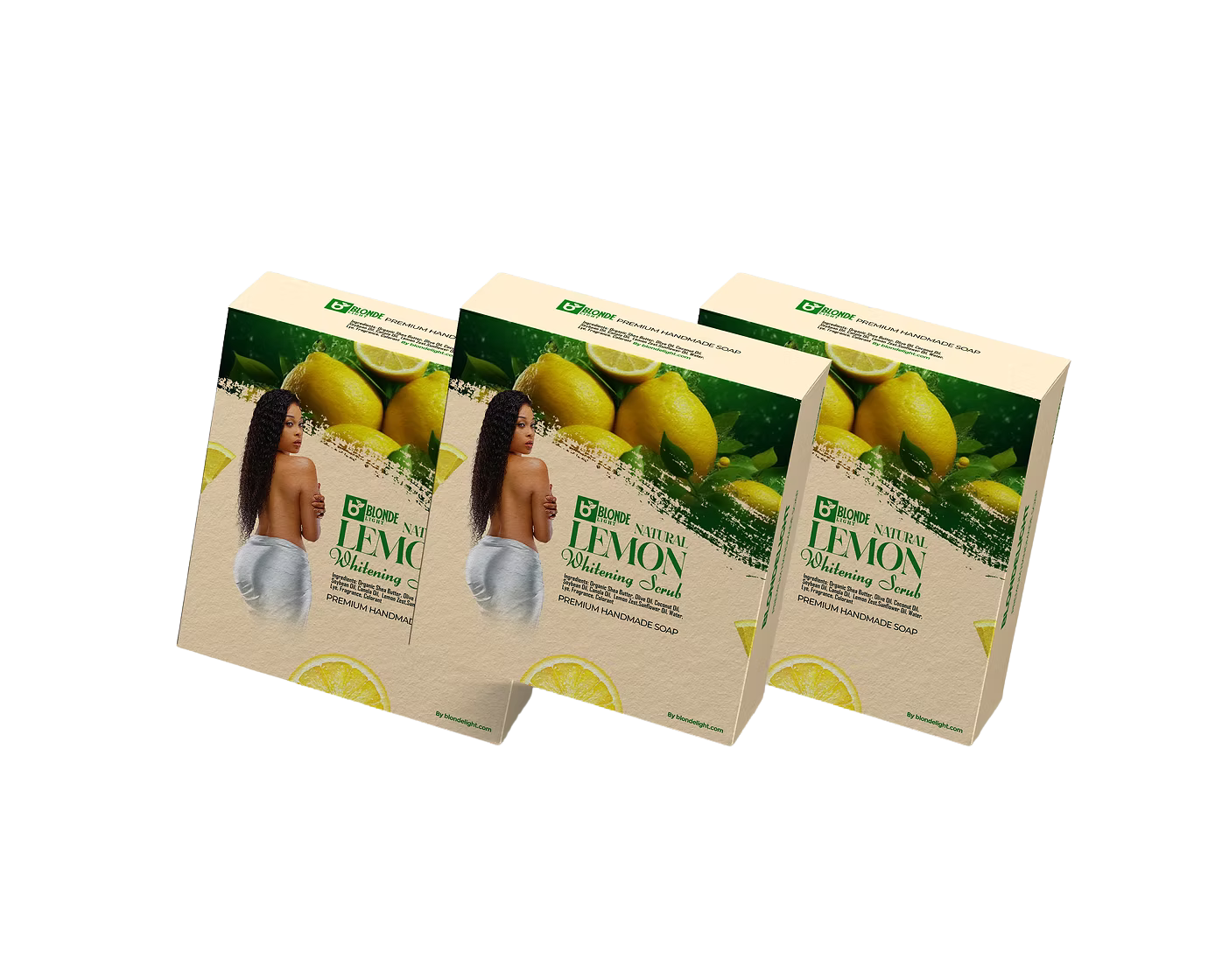 BLONDELIGHT Lemon Glow Soap Set (3 Bars)