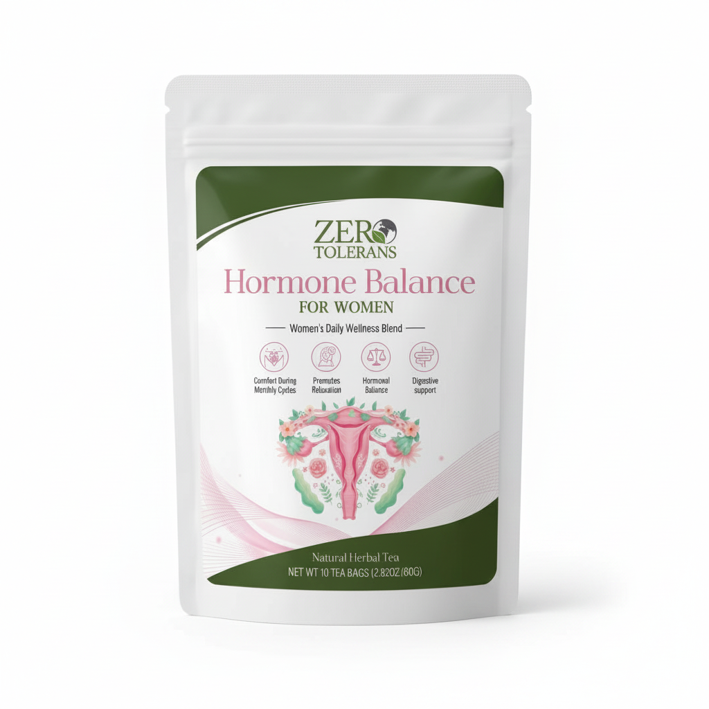 BLONDELIGHT Women’s Cycle Comfort Herbal Tea on a white background