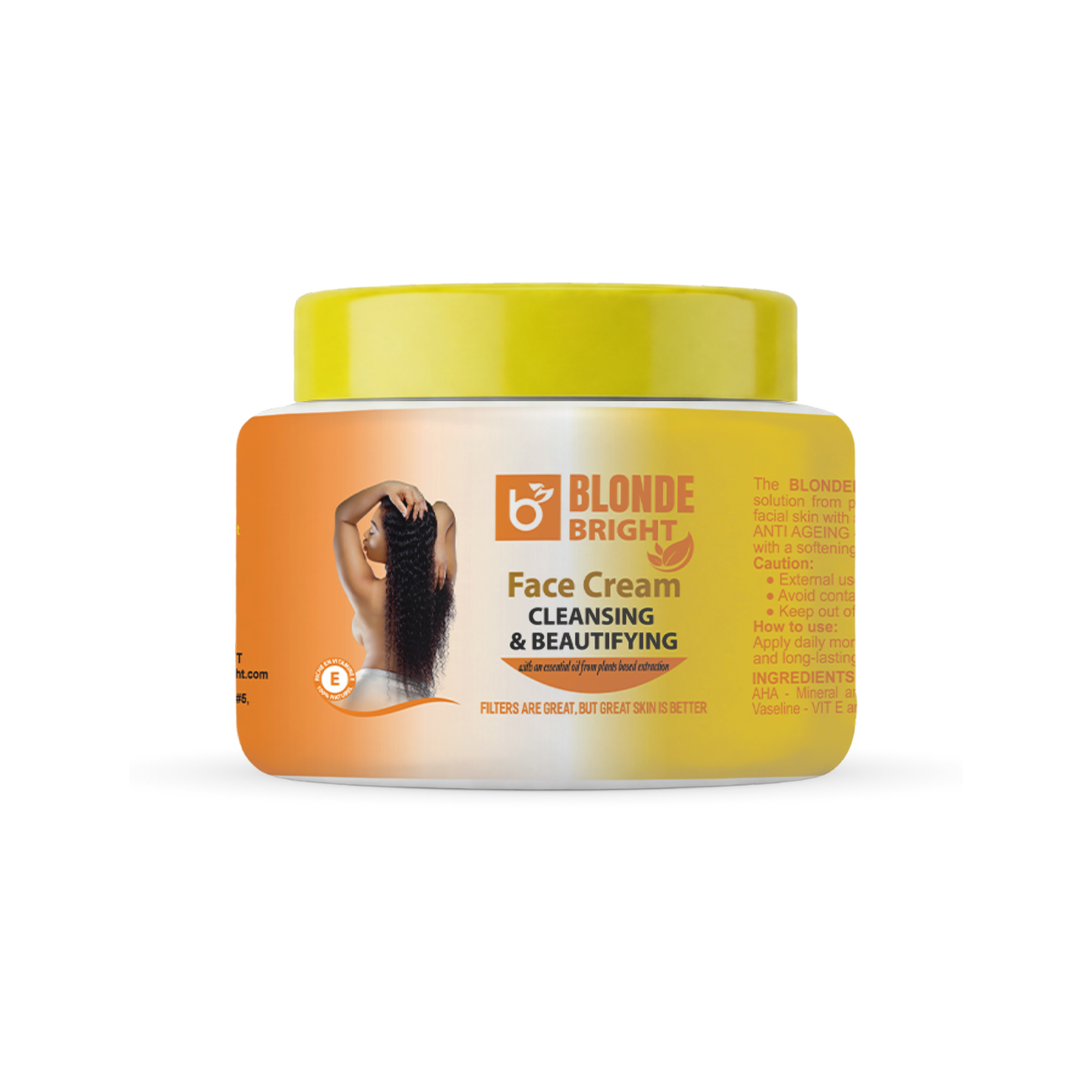 BlondeBright Face Cream Moisturizer, 135 mL, Daily Facial Care for Soft & Smooth Skin, Morning & Evening Use