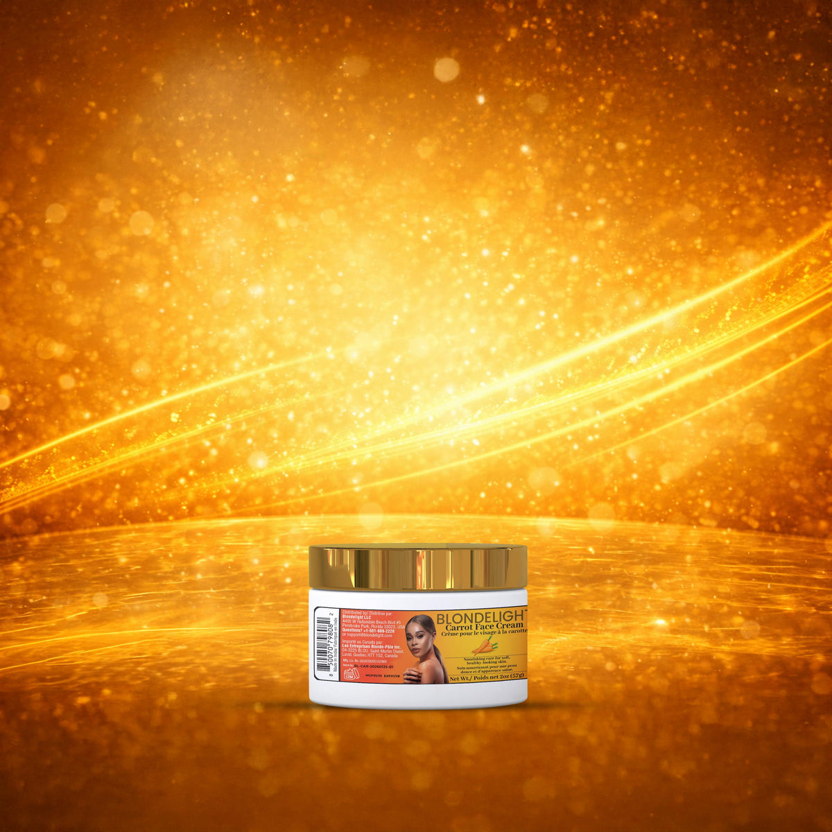 BLONDELIGHT Carrot Face Moisturizer - 227g Daily Nourishing Cream for Adult Combination & Dry Skin, Hydrates, Smooths, Softens, Absorbs Well, Silky Rich Texture, 24 Months Shelf Life, Benzyl Benzoate-Free