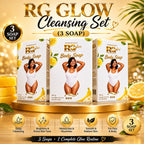 RG Glow Cleansing Soap Cleanser Set - 3 Nourishing Body Care Soaps, Daily Bath Cleansing Product, Ideal Bath Gift Set